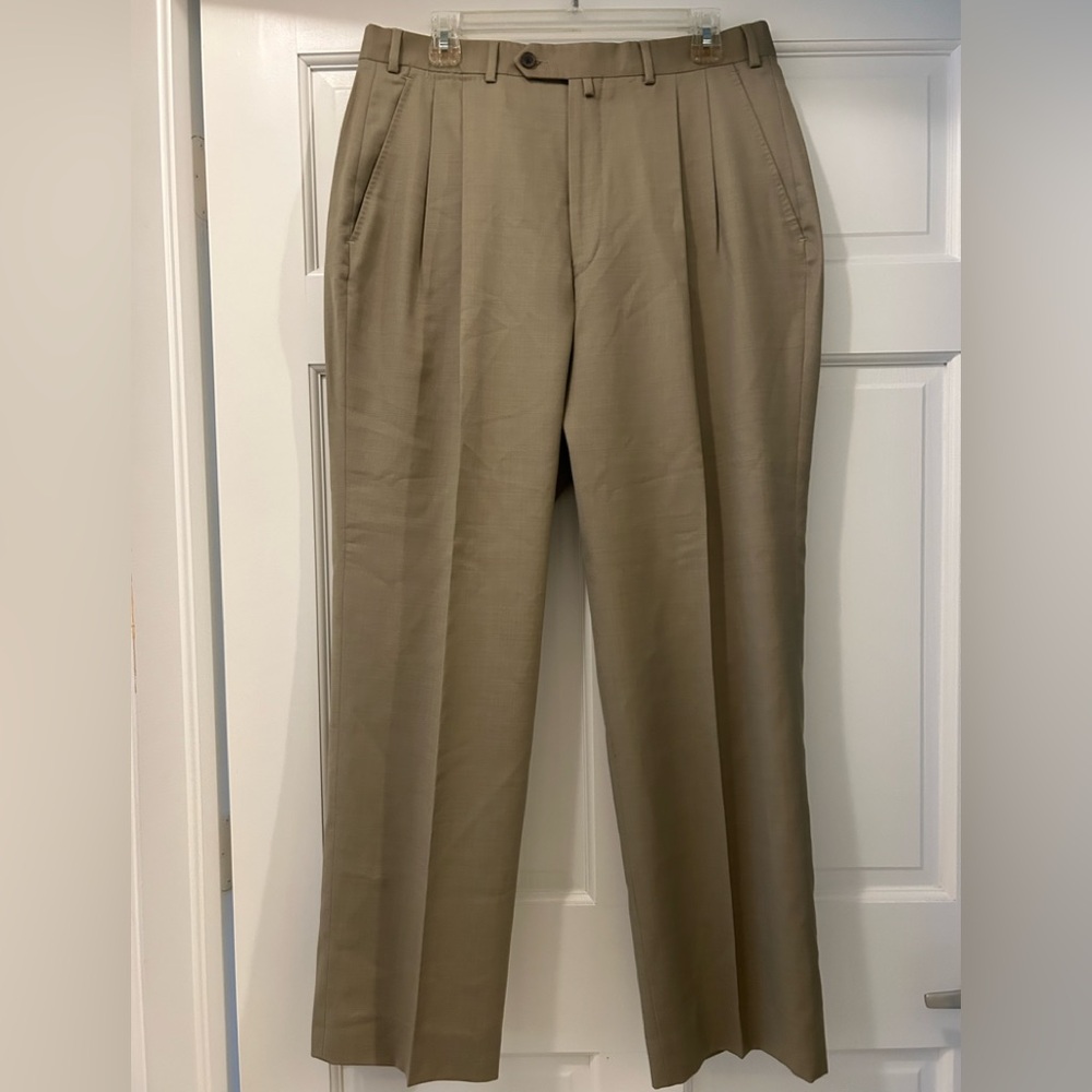 Cuseri Italian trousers, beige, size 36, pockets, straight leg, elegant
